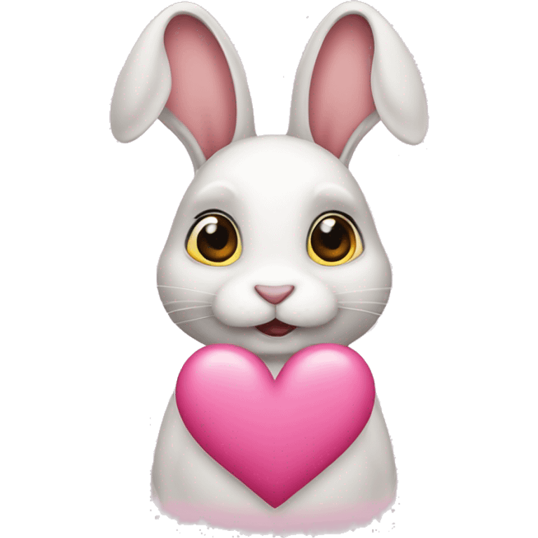 Rabbit with pink hearts  emoji