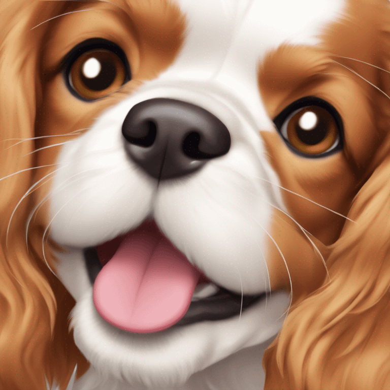 Cavalier king charles puppy smiling emoji