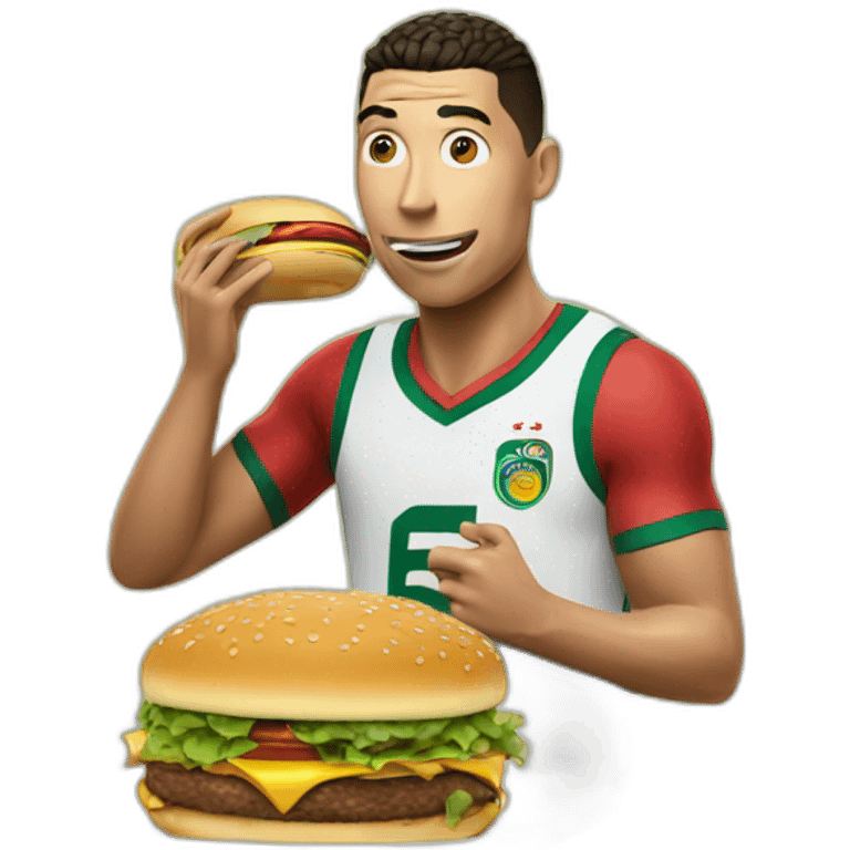 Ronaldo eating a hamburger emoji