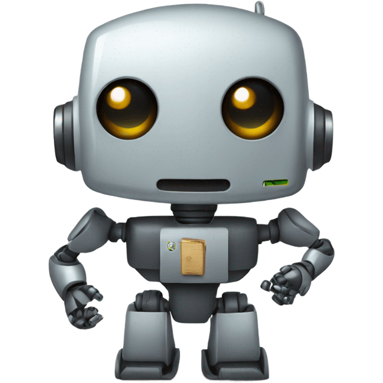 robot with an iphone emoji