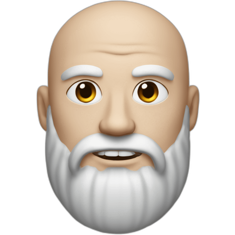 a man with white skin and a Viking beard and with a red line near the eye and who has no hair and looks like a Viking emoji