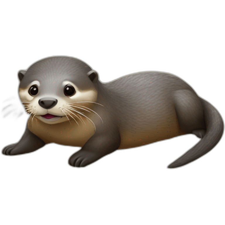 loutre sur hippopotame emoji