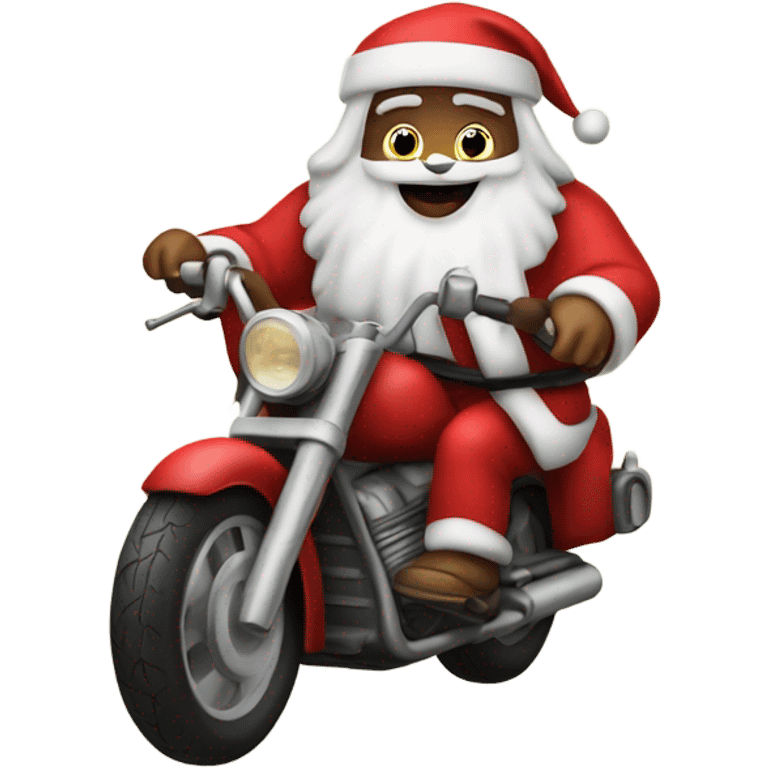 Santa and Jesus on a motorcycle  emoji