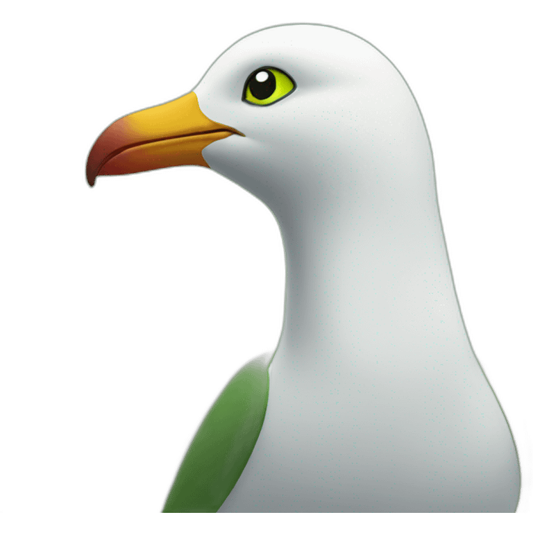 a green seagull emoji