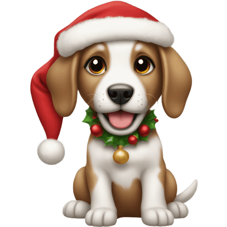 Christmas puppy emoji