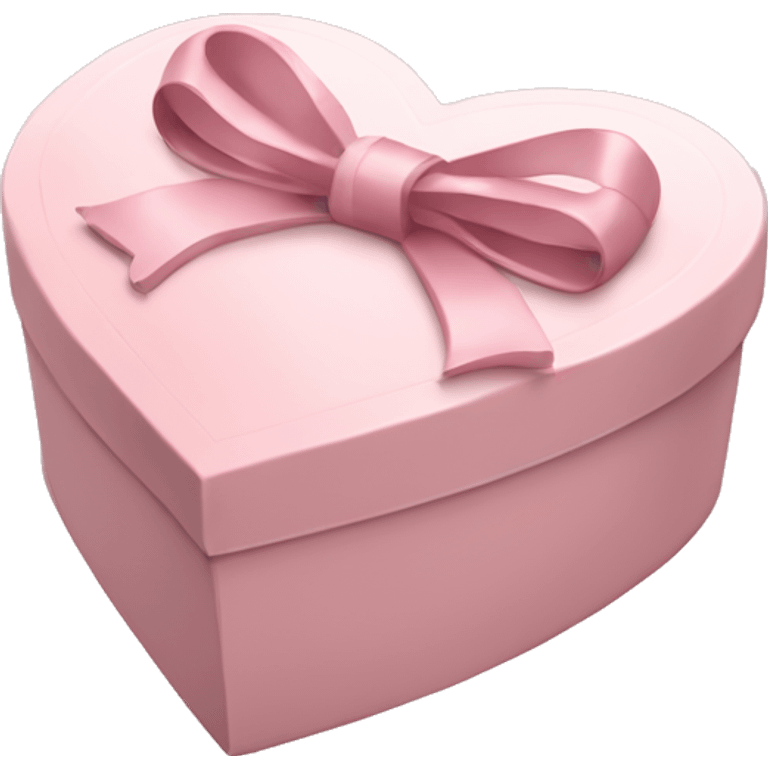 pale pink heart box, pale pink bow, filled with chocolates inside emoji