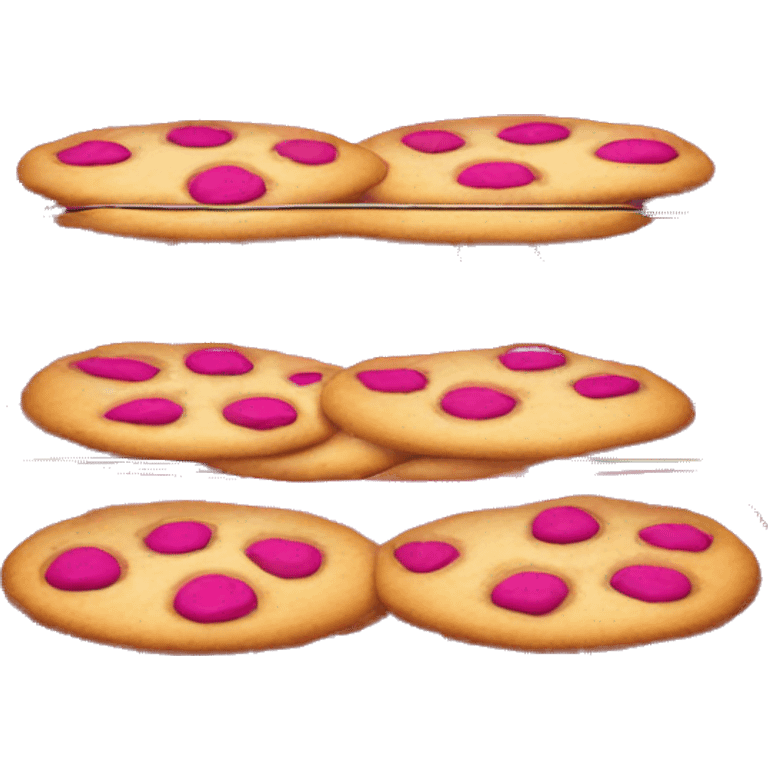 Realistic hot pink oven with cookies baking inside it. emoji