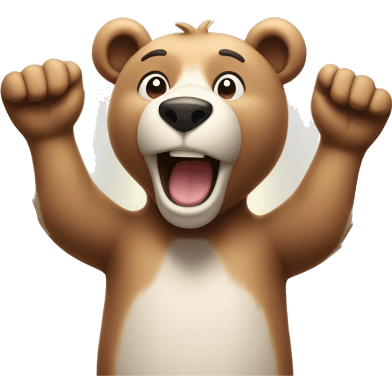 Happy bear with paws up  emoji