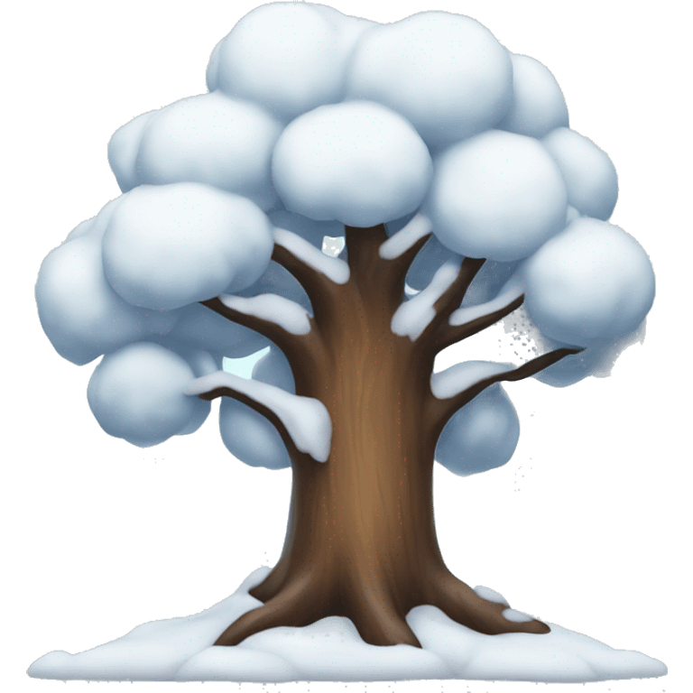 Tree with snow  emoji