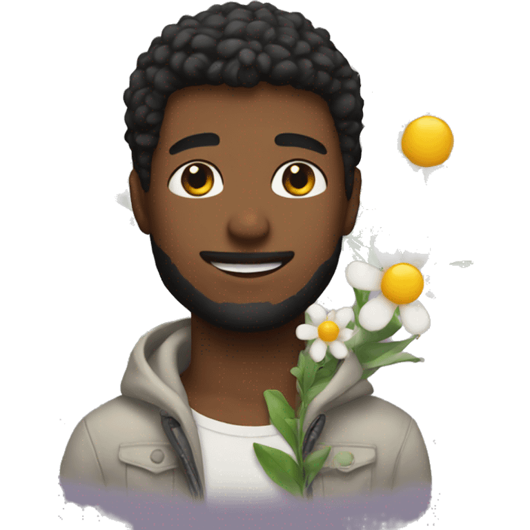 Boyfriend with flowers  emoji