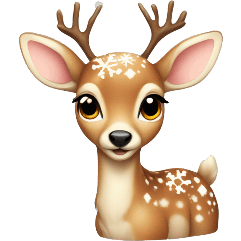 baby deer with snowflakes  emoji