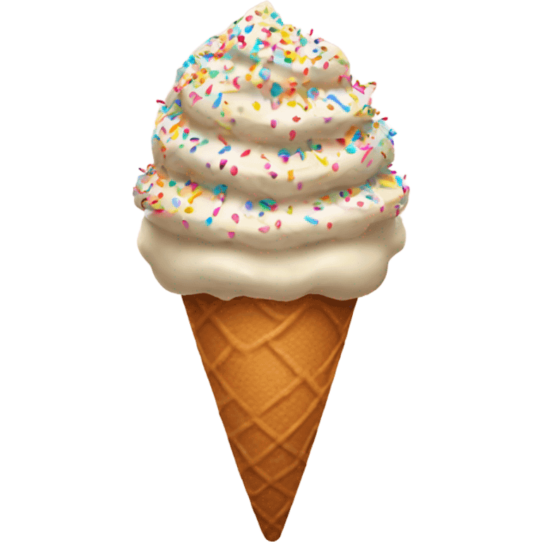 Ice cream cone with sprinkles emoji