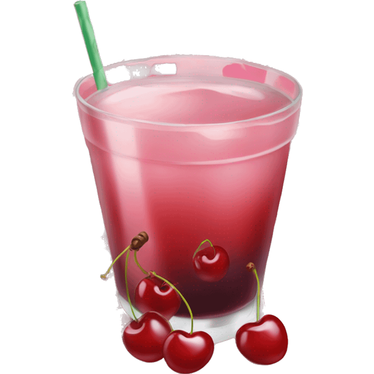 Sheryl Temple drink with cherries  emoji