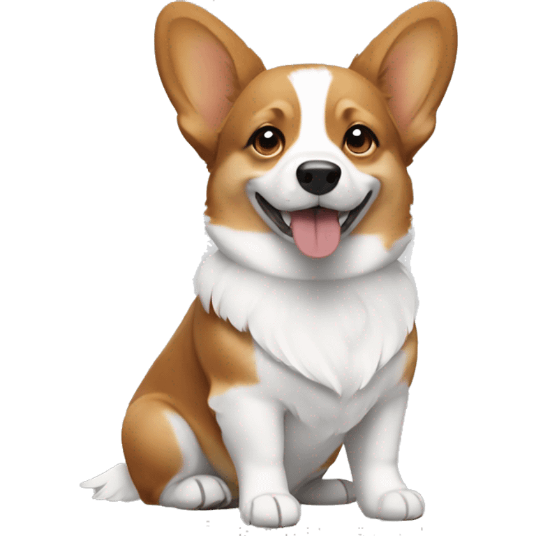 Corgi dog in grey, brown and white colors emoji