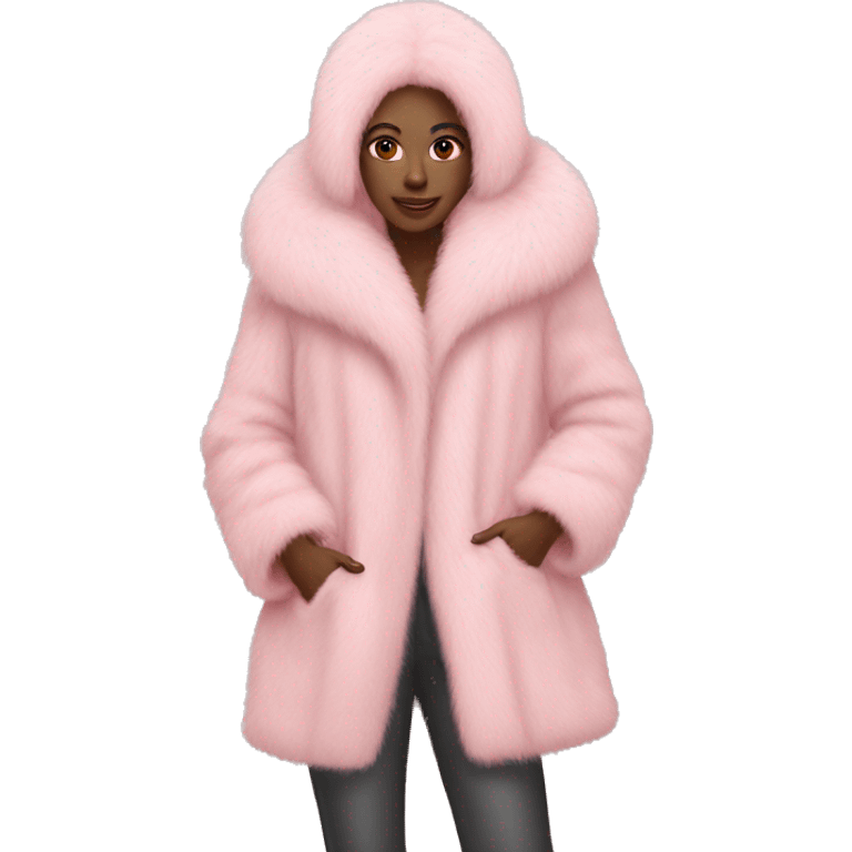 Long pale pink Pink fur coat emoji