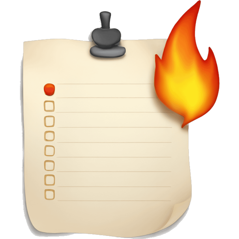 task list on fire emoji