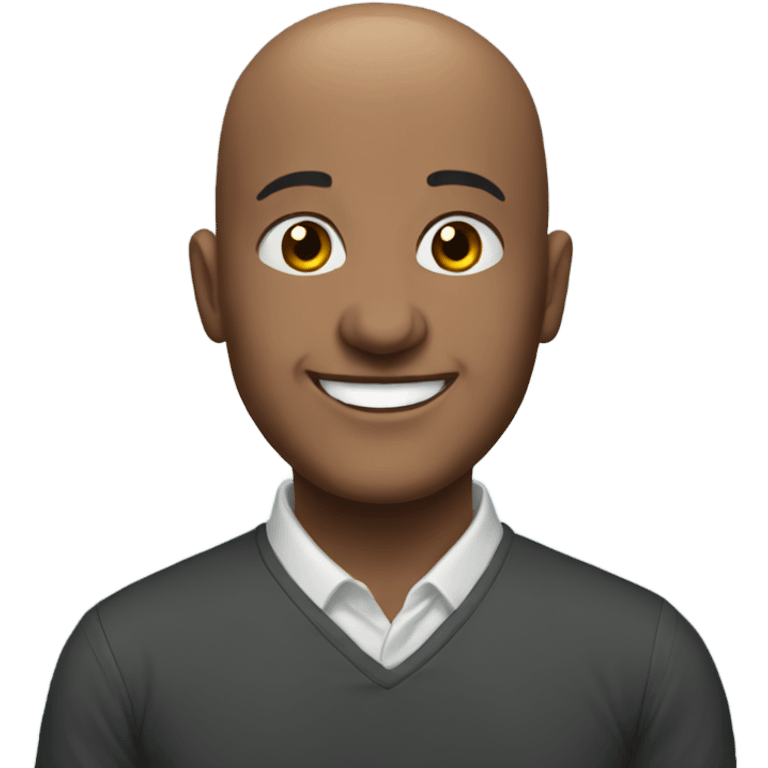 bald man smiling portrait emoji