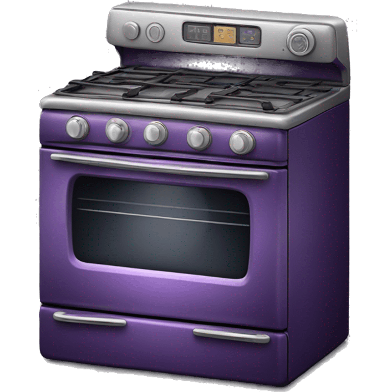 Realistic dark purple vintage oven emoji