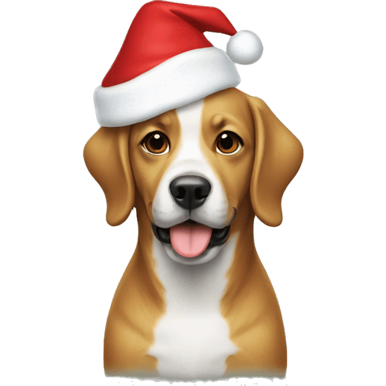 dog with christmass hat emoji