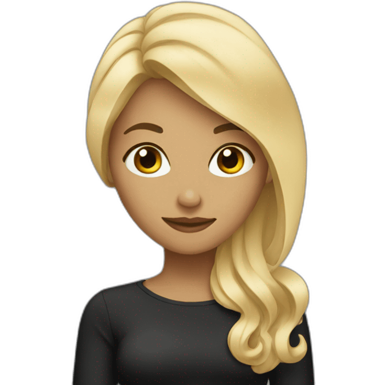 Women with hair blonde and black emoji