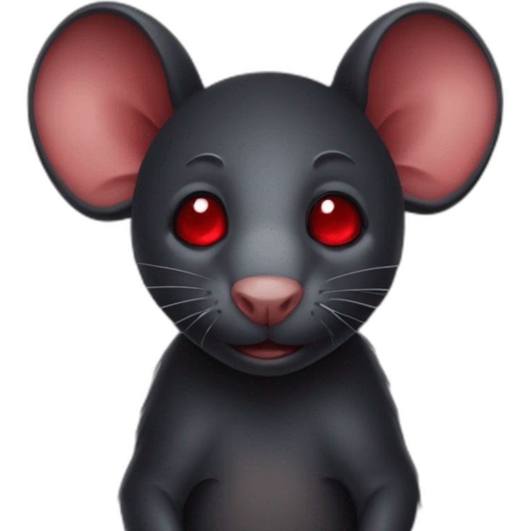 Black rat with red eyes emoji