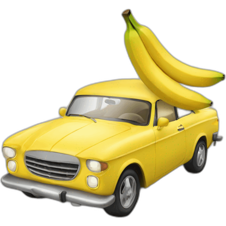 Car with banana emoji