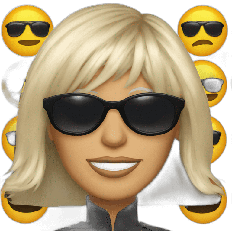 Brigitte Macron with sun glasses emoji