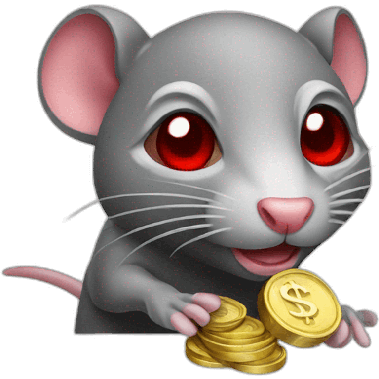 rat with money red eyes emoji