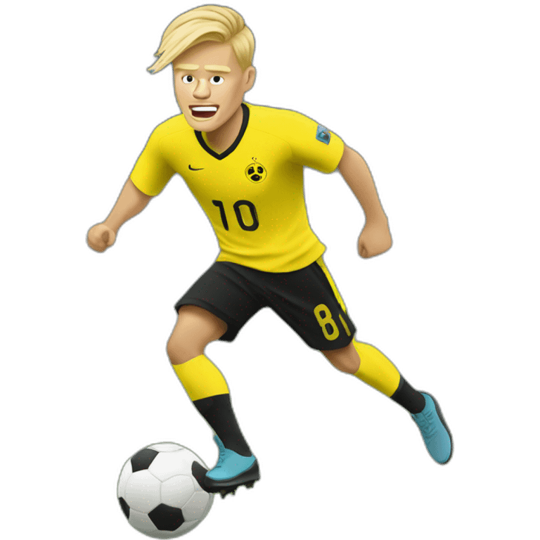 Erling Haaland playing football emoji