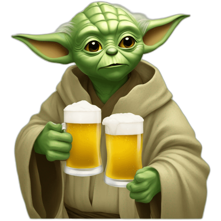 Yoda drinking beer  emoji