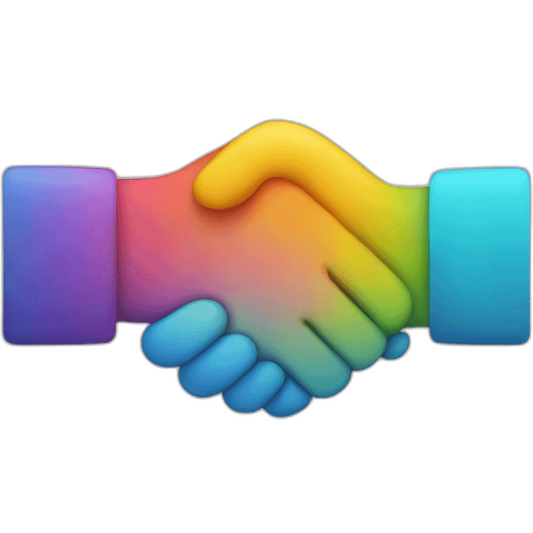 Colorful hand shake emoji