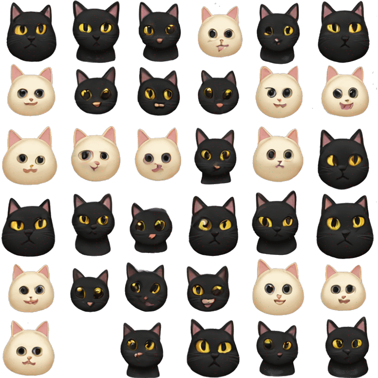 adore me black cat set emoji