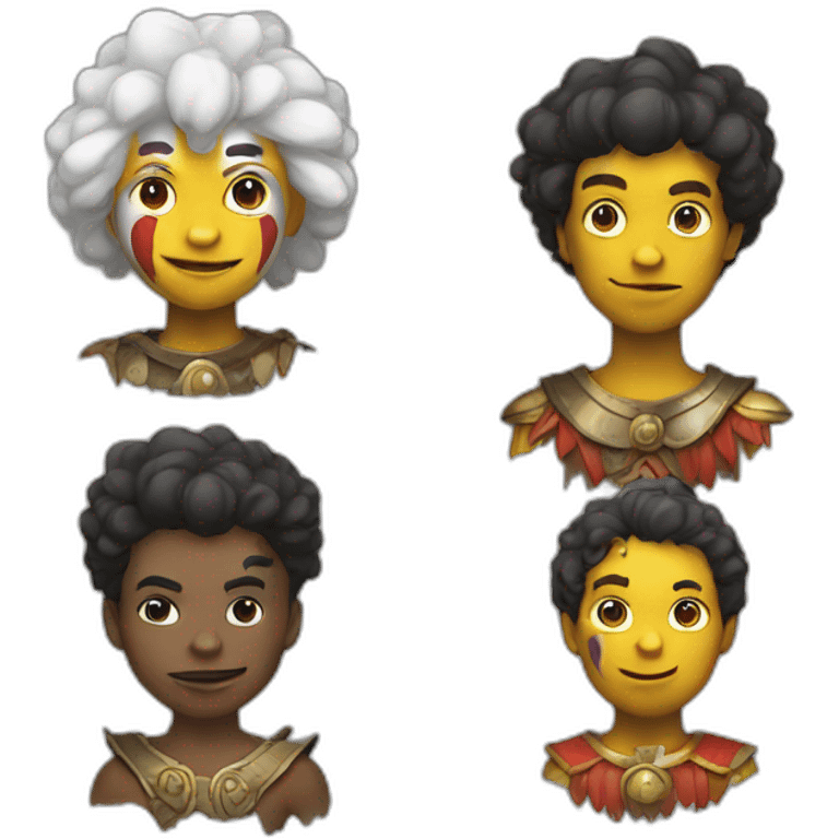 warrior,clown,boy emoji