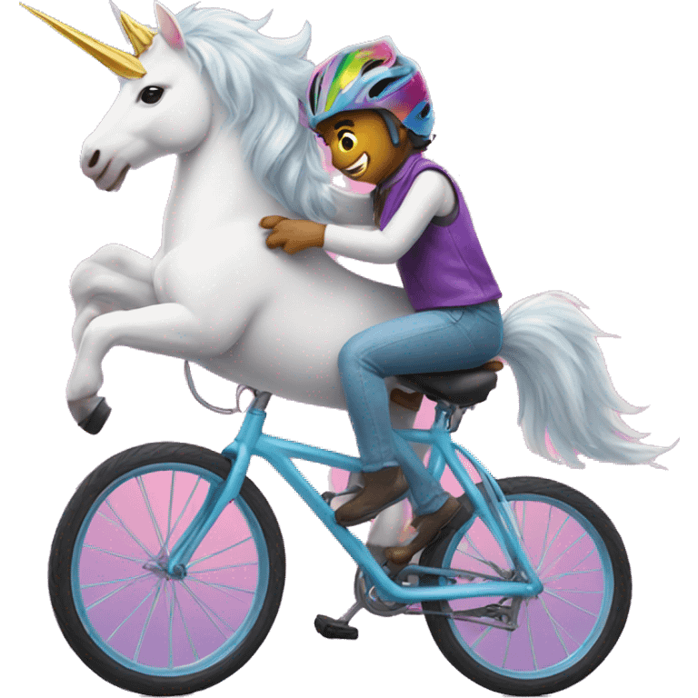 Unicorn on a bike emoji