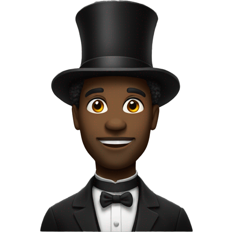 Black man with a tall top hat  emoji