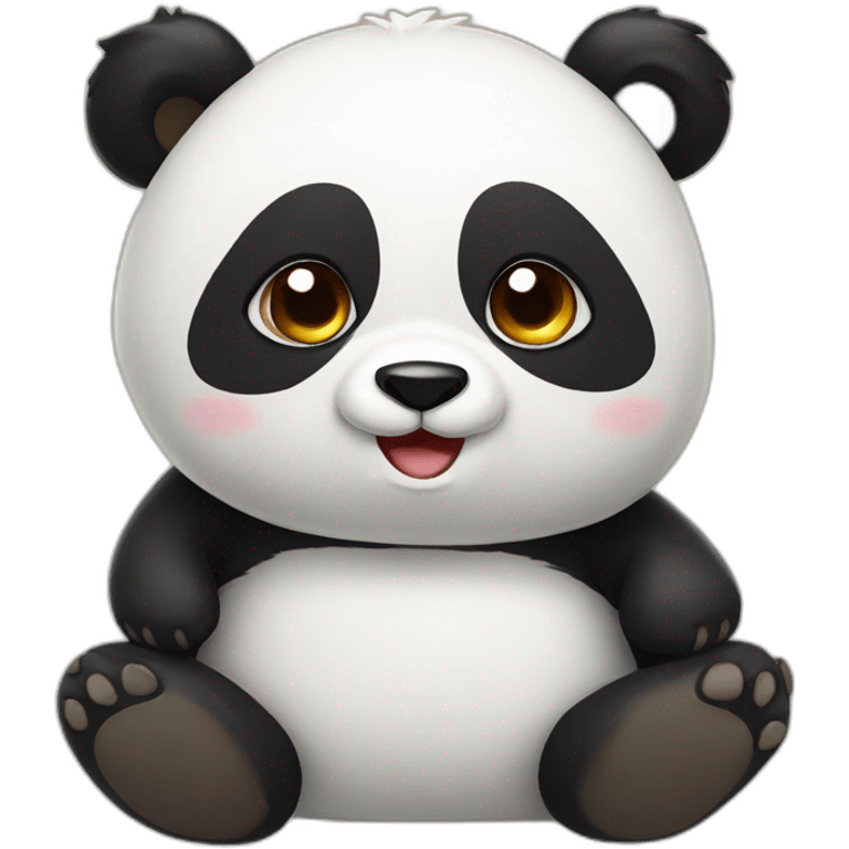 a panda with a cute face emoji