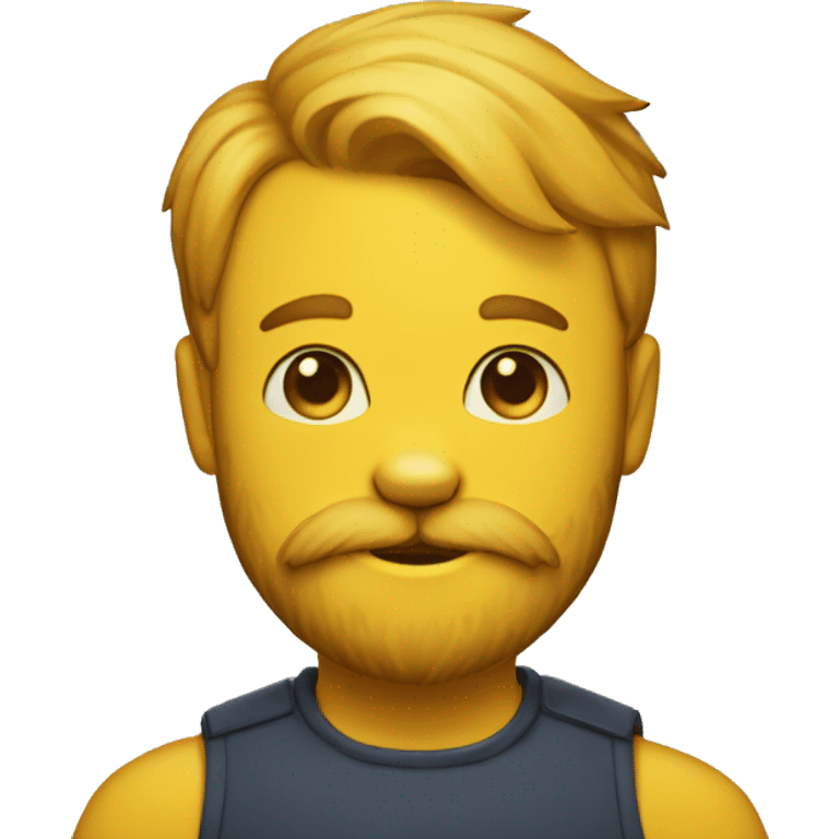 A yellow cat with a beard Of a human man emoji