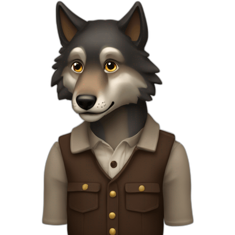 Loup noir et marron  emoji