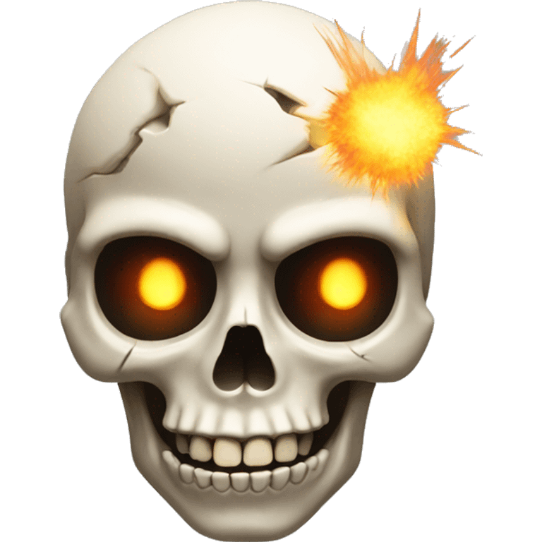 Skull with an explosion in its eyes emoji