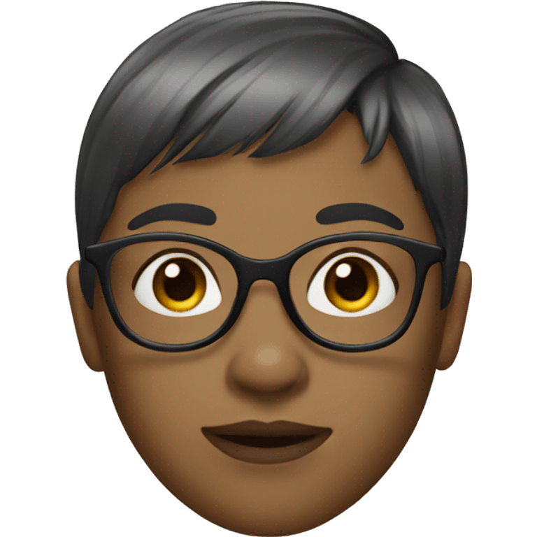 Girl with short hair bangs and glasses  emoji