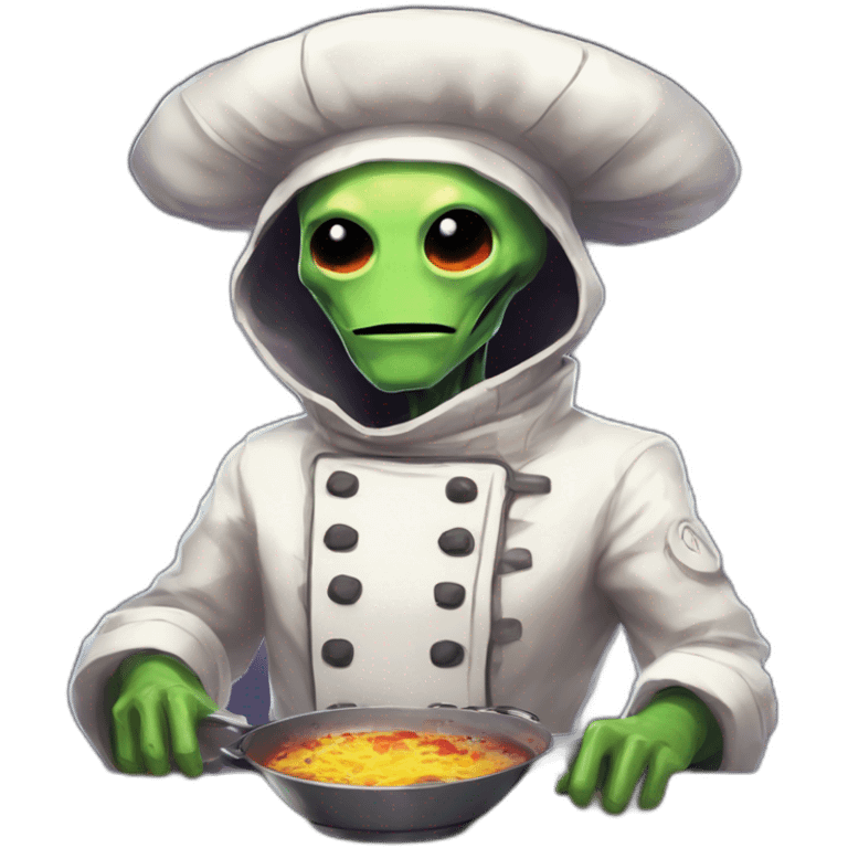 alien chef scifi roguelike rpg style inspired by slay the spire digital art emoji