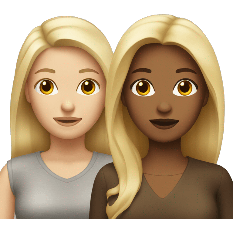 One blond Woman and one Brown Haie Woman  emoji