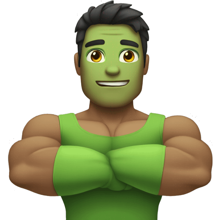 peepo green strong-muscle arms emoji