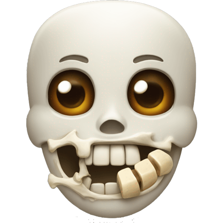 Emojis with bone in mouth happy emoji