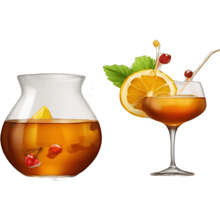 cerf en train de faire un cocktail a base de cognac emoji