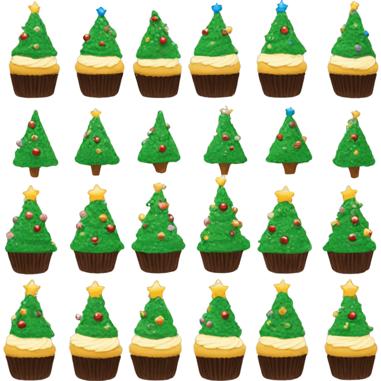 Christmas tree with cupcakes  emoji