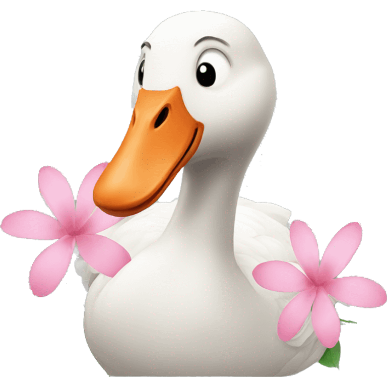 goose with flower emoji