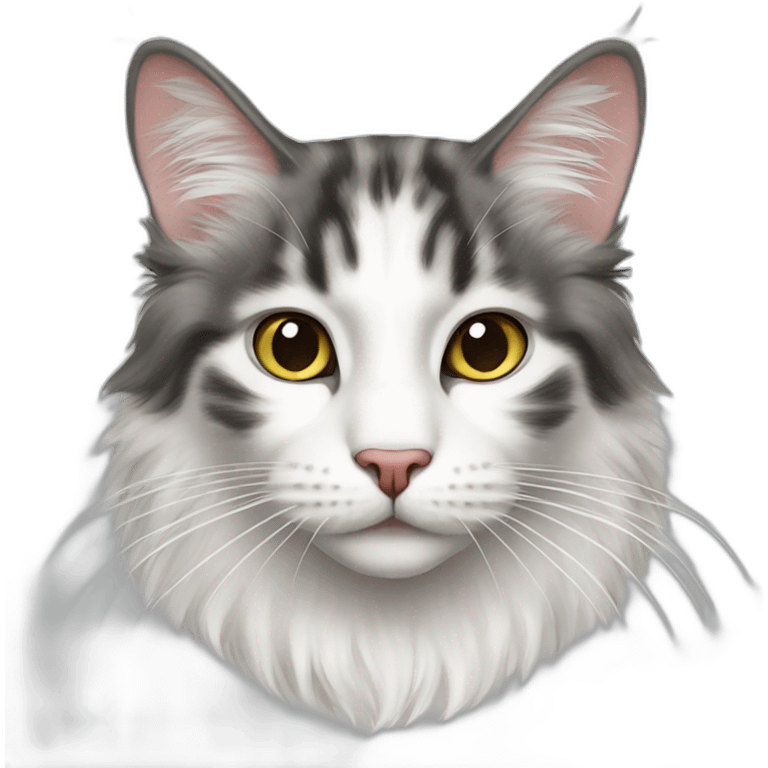 White mainecoon cat emoji