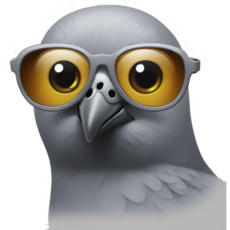 Un pigeon avec des lunettes cool emoji