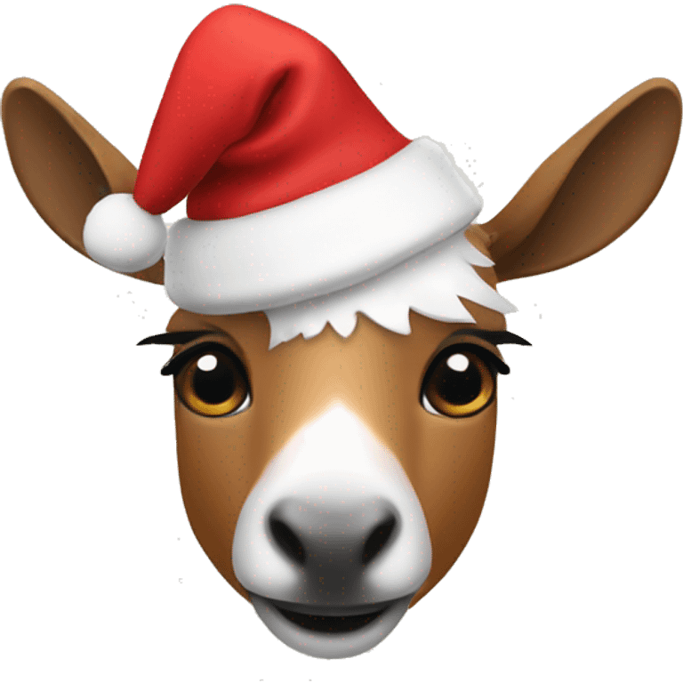 Alpaga wearing a Christmas hat emoji